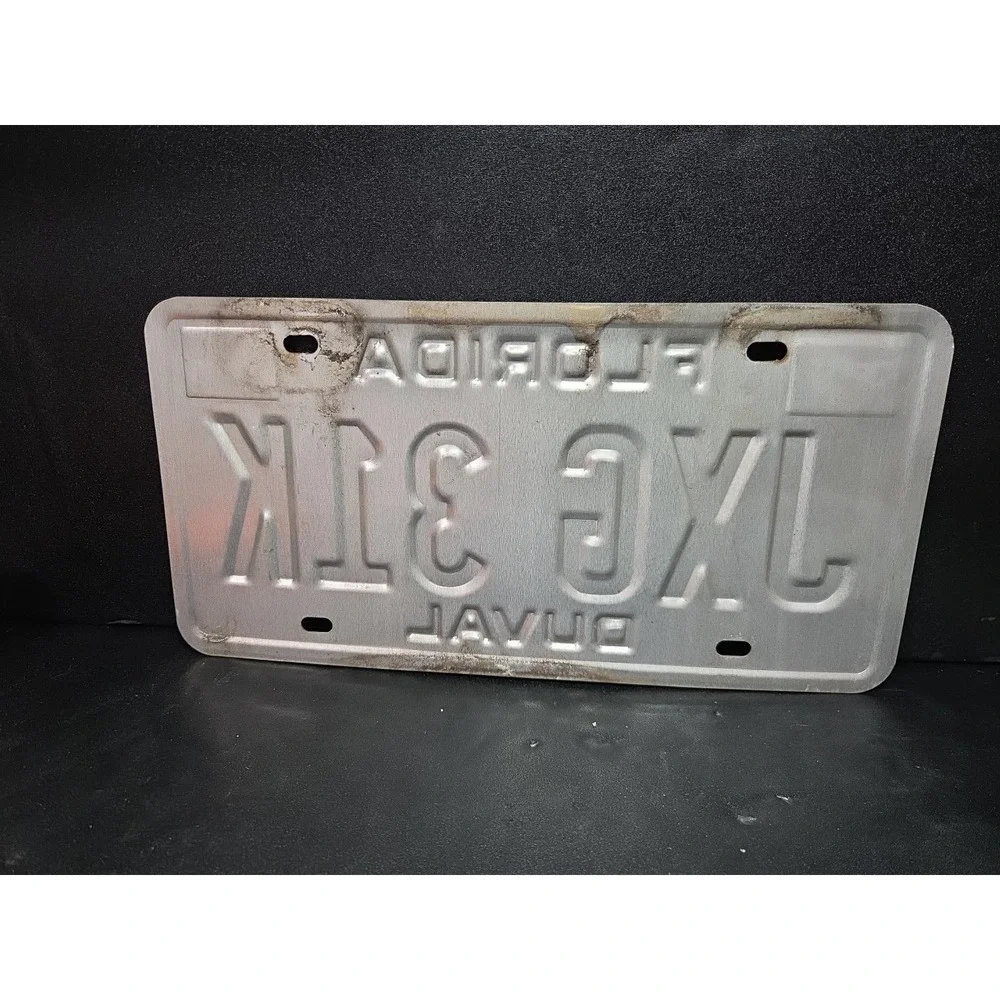 Florida Vintage 1996 License Plate Duval County JXG 31K Green Orange Tag